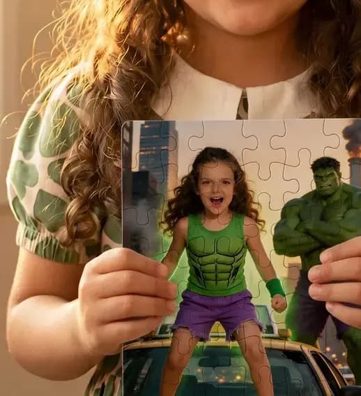 Quebra-Cabeça Personalizado · Você como Hulk