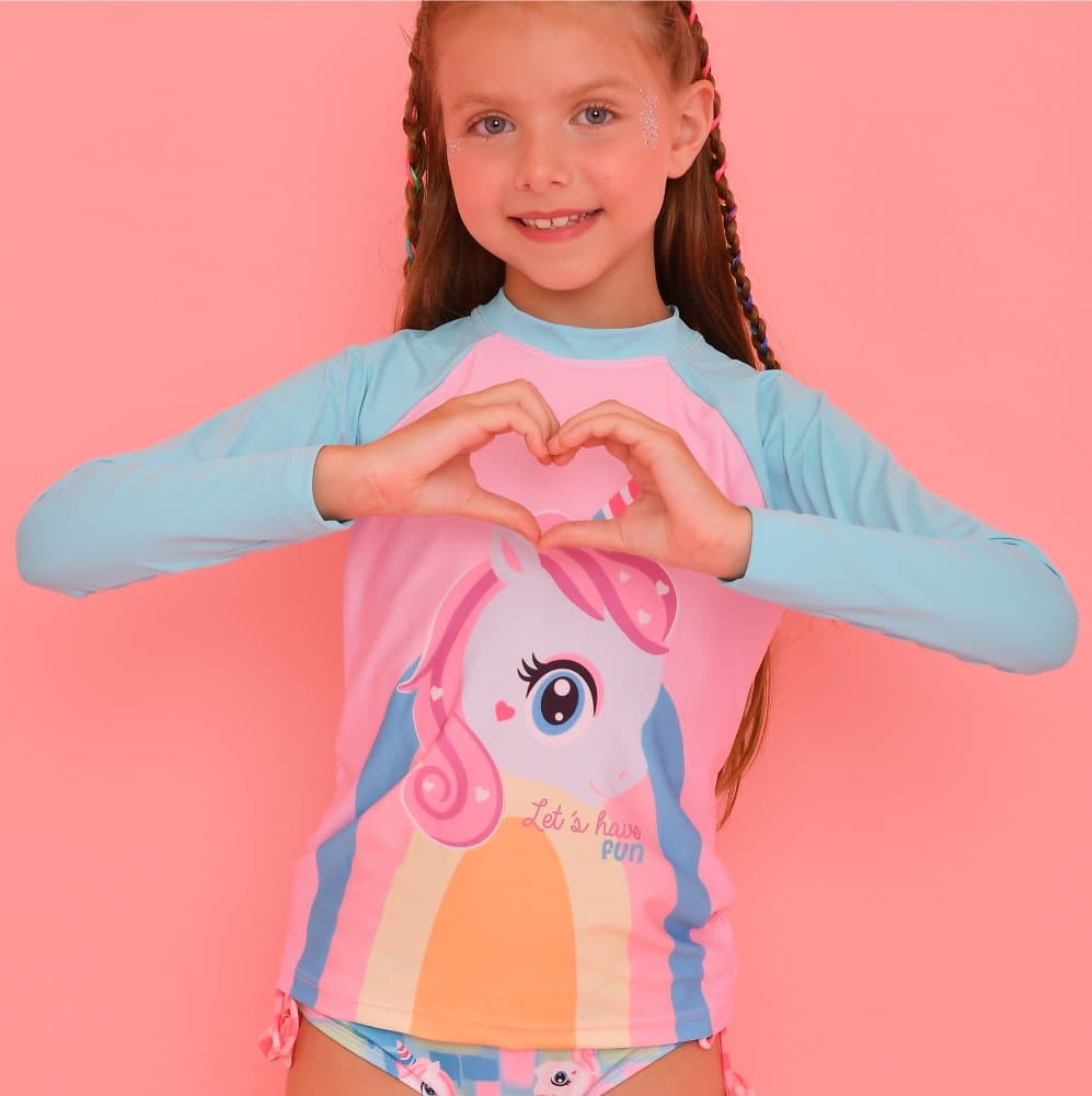 Blusa UV Magah Infantil Estampada Unicórnio