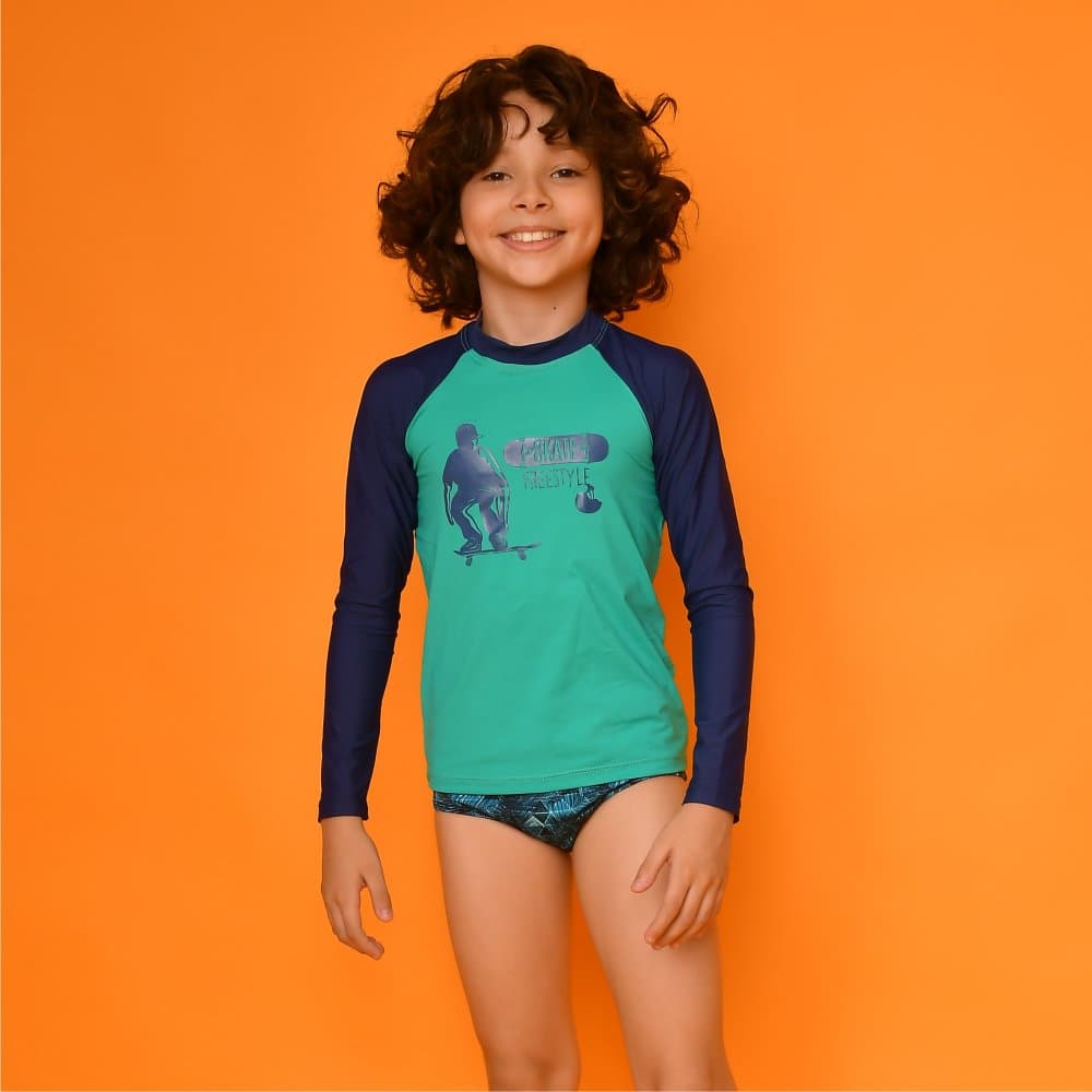 Blusa UV Magah Infantil Estampada Skate