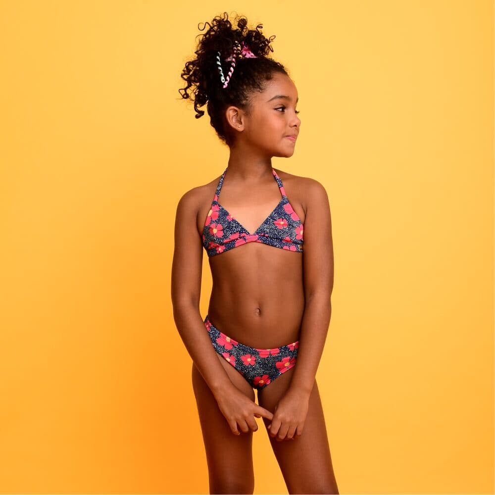 Biquíni Magah Infantil Cris Floral Marinho