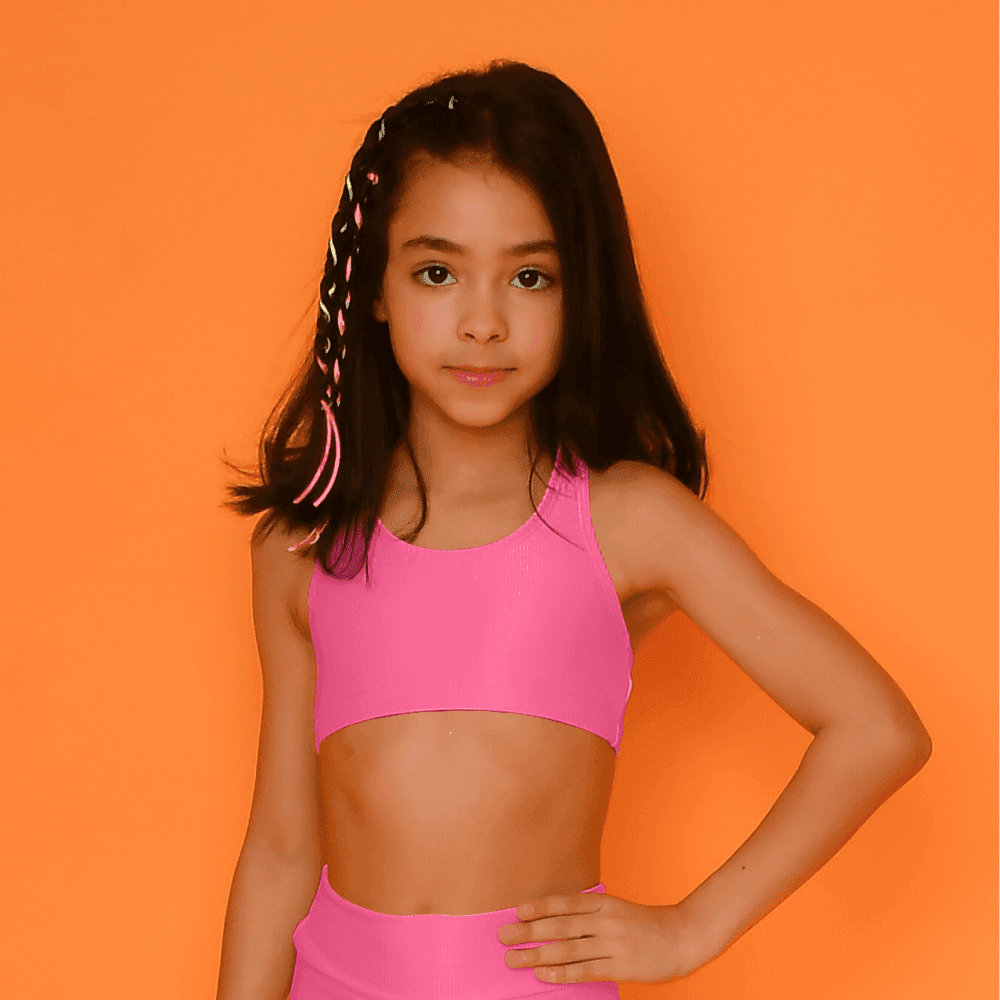 Top Ju Nadador Pink Canelado