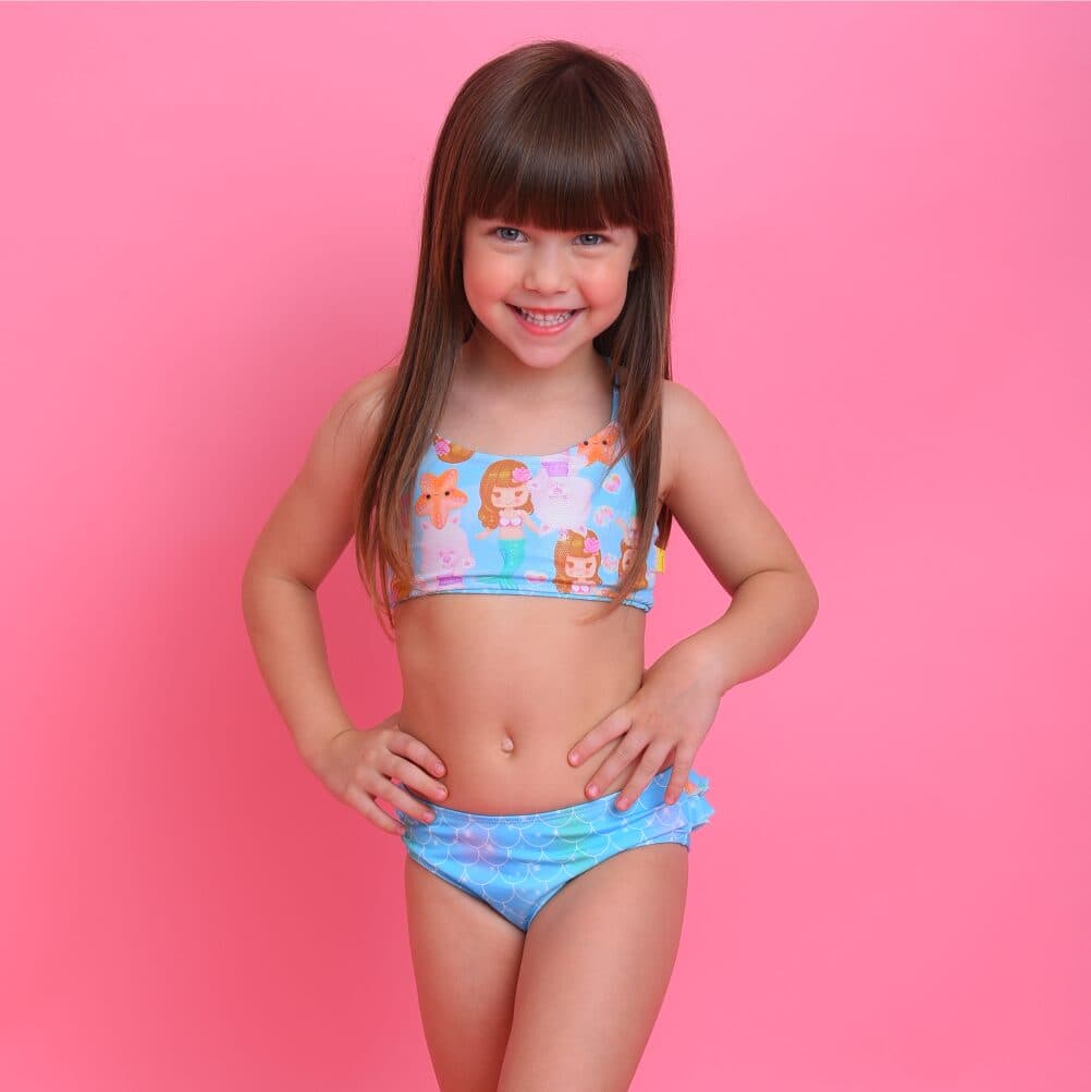 Biquíni Infantil Ana Maria Dupla Face Sereia Mari