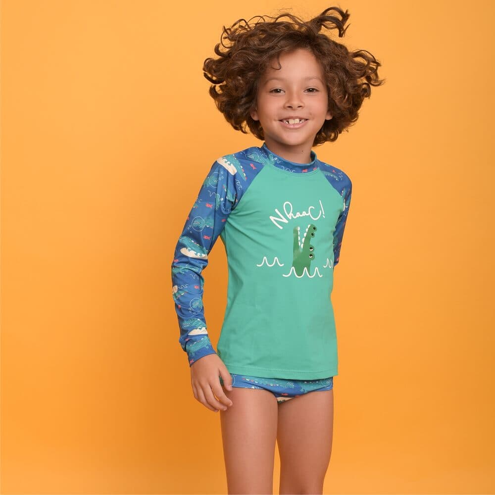 Blusa UV Magah Infantil Estampada Jacaré