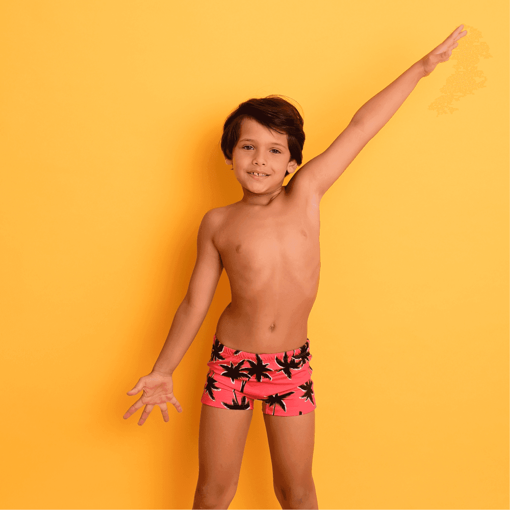 Sunga Magah Infantil Gabriel Boxer Coqueiro Vermelho