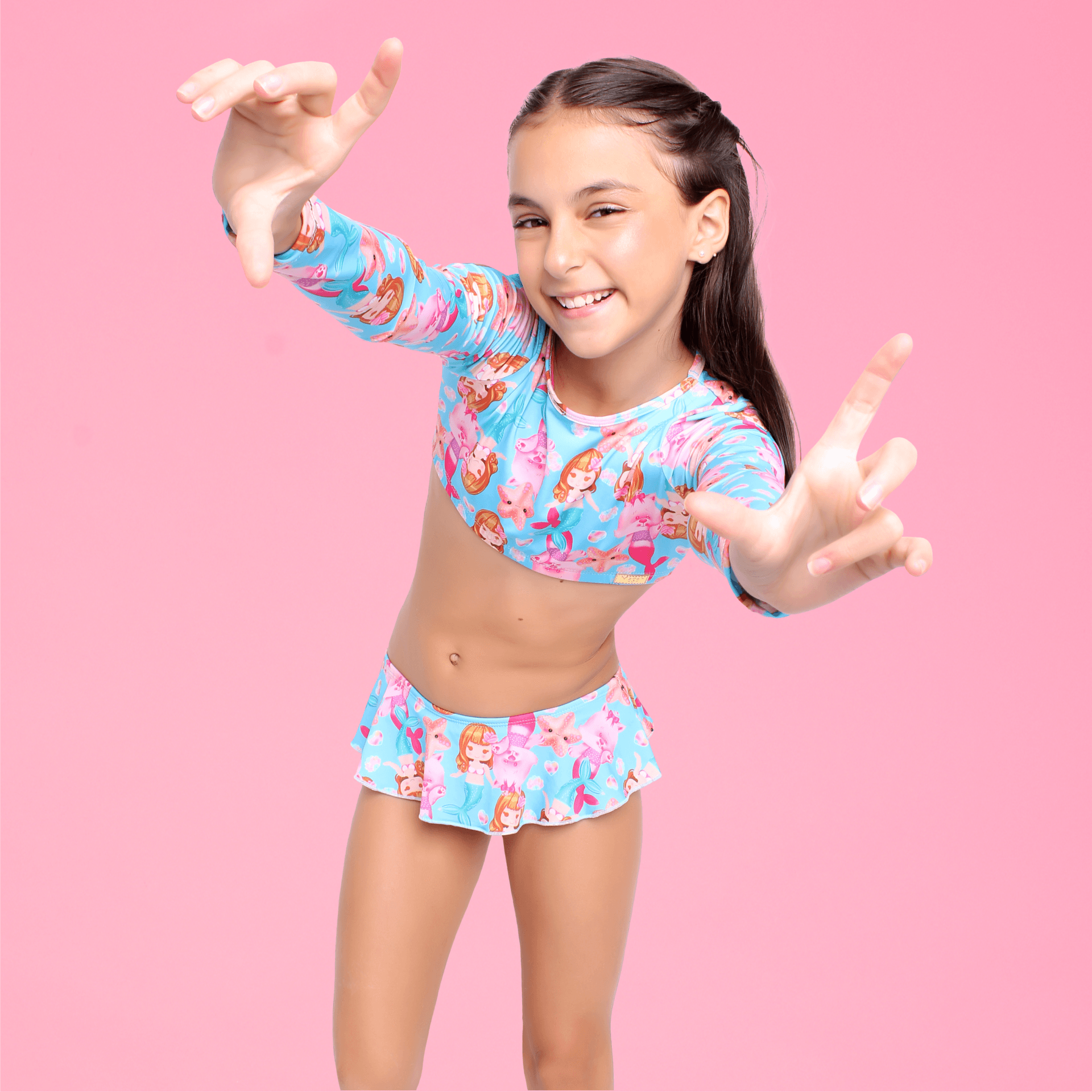 Biquíni Infantil Cropped Karime Sereia Mari