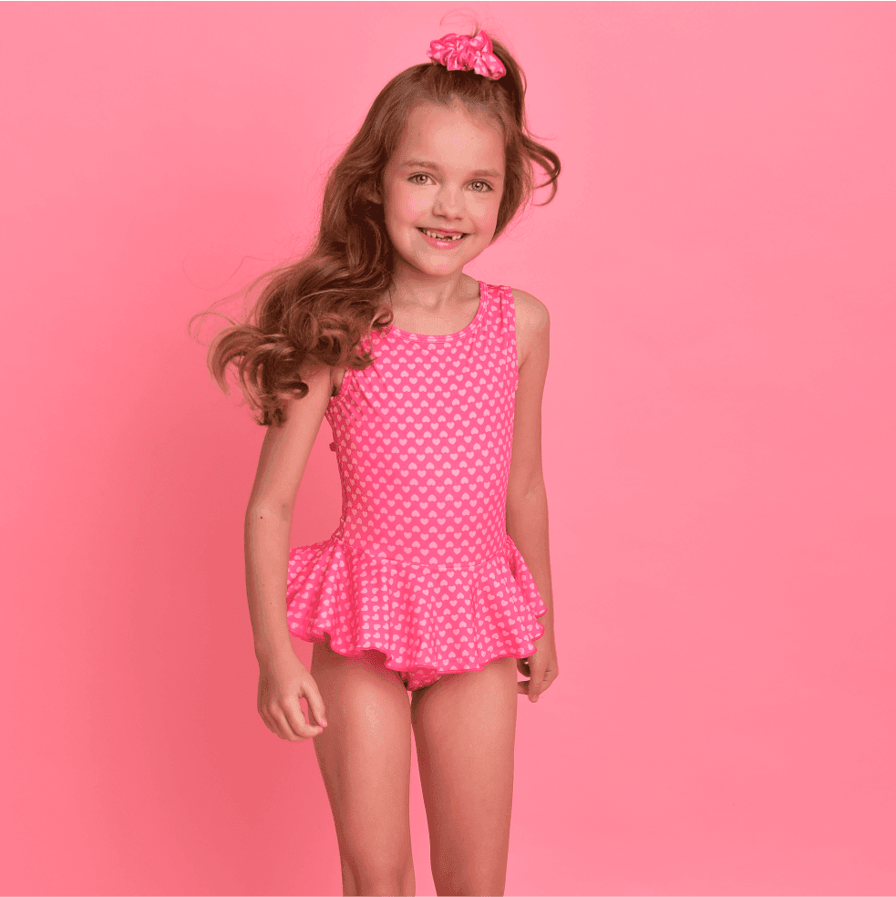 Maiô Magah Infantil Drê Coraçãozinho