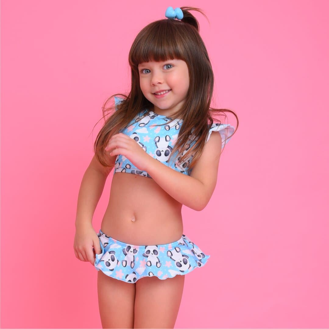 Biquíni Infantil Cropped Maitê Panda